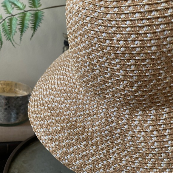 Gold & Tan Woven Flexible Straw Hat - Picture 6 of 8